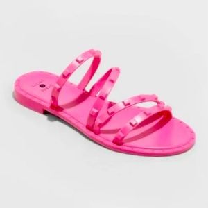 Shade and Shore Sandals Pink‎ studded size 5 Barbie summer vacation MSRP $20